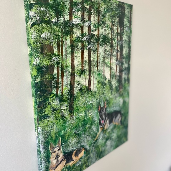 Custom German Shepherds pet portrait - Picture 3 of 3